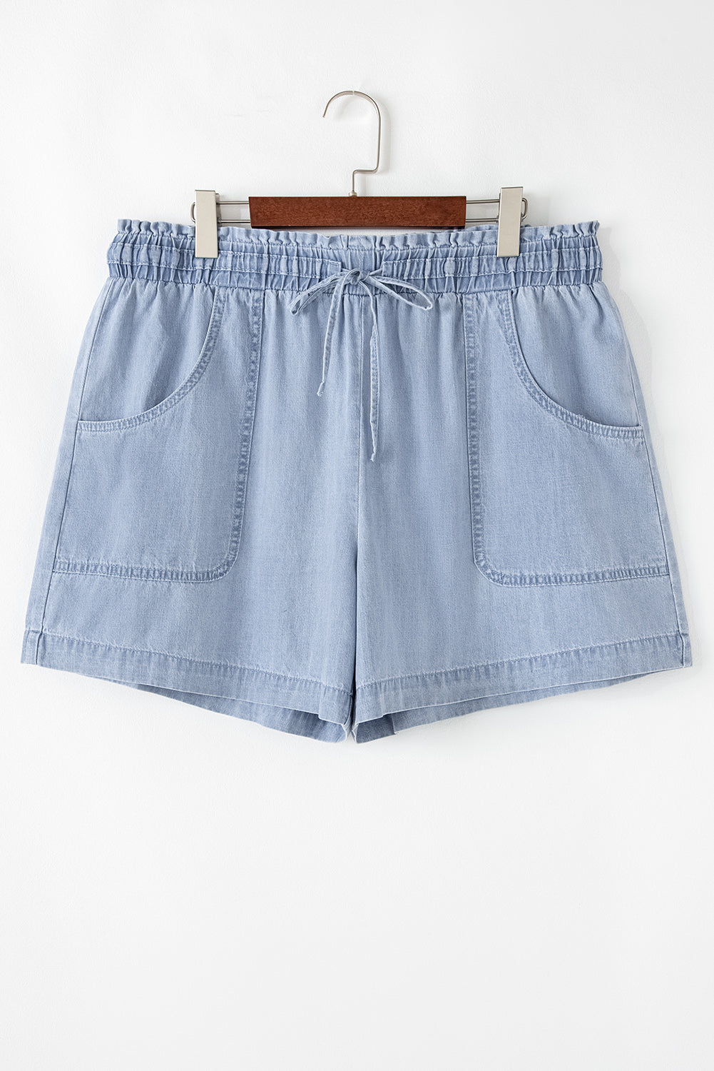 Blue Drawstring Plus Size Shorties LT
