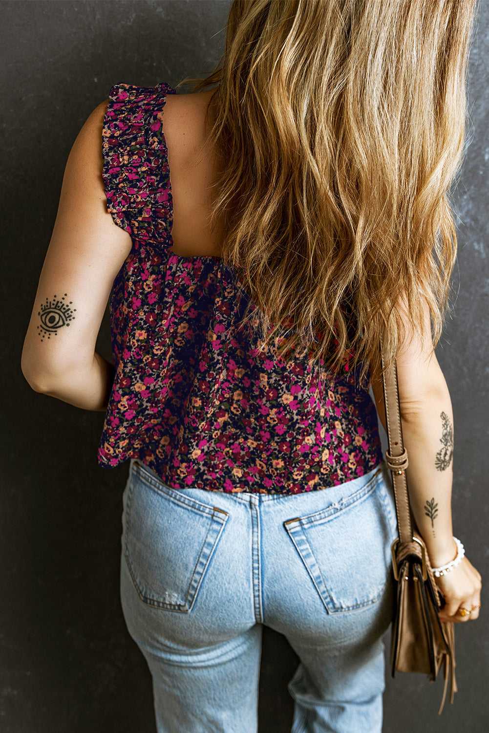 Rose Boho Frilled Tank LT