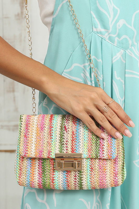Pink Stripe Woven Bag LT