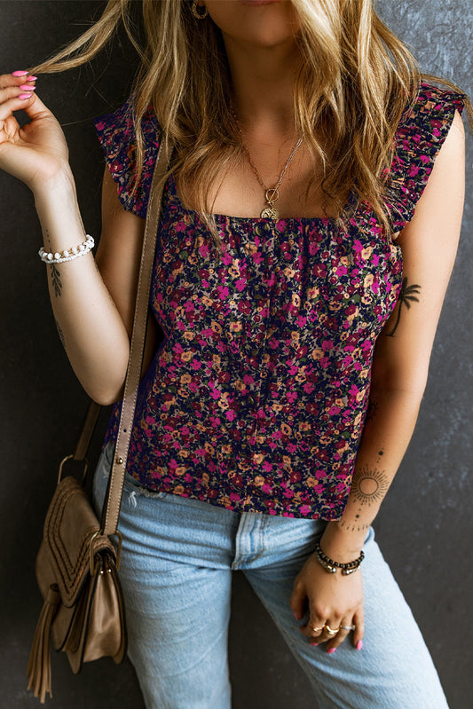 Rose Boho Frilled Tank LT