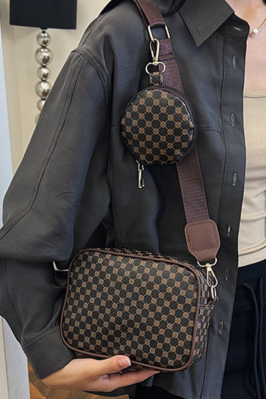 Brown Checkered Shoulder Bag RTS