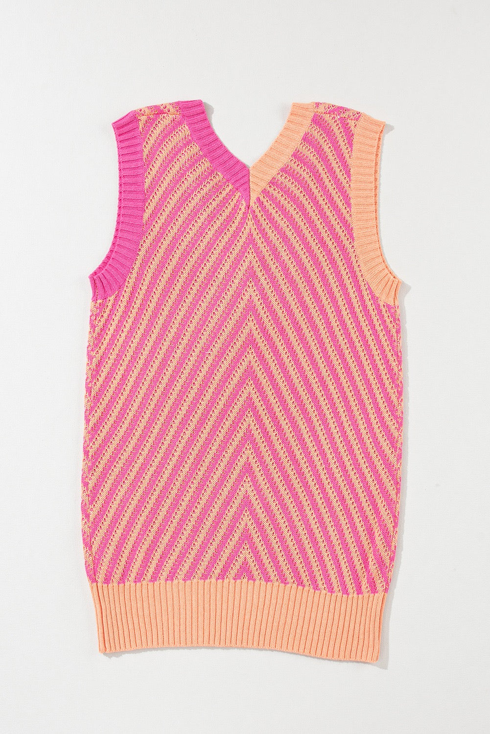 Orange and Pink Chevron Sweater Vest LT