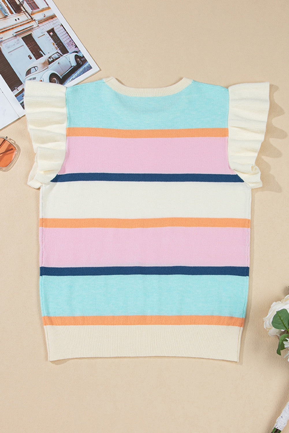 Flutter Sleeve Striped Sweater RTS