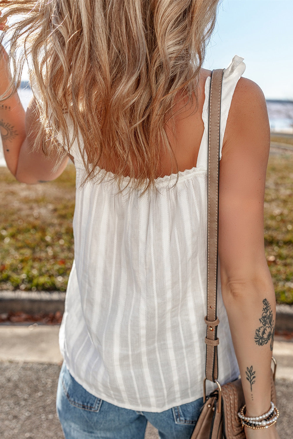 White Lace Crochet Tank LT