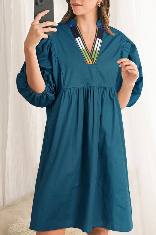 Blue Sapphire Split V Dress LT